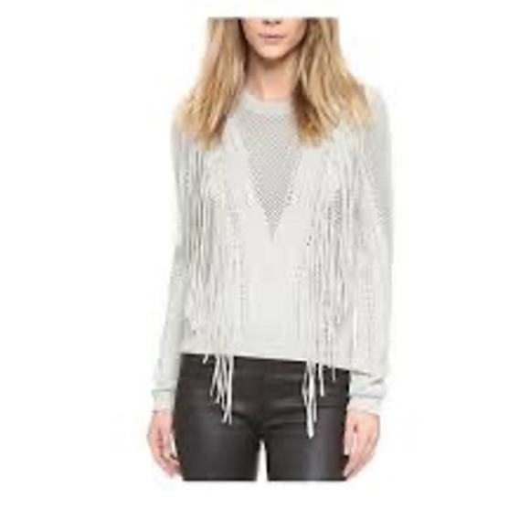 Ronny Kobo Collection Sweaters - RONNY KOBO fringe knit‎ sweater — small — cream / neutral western boho